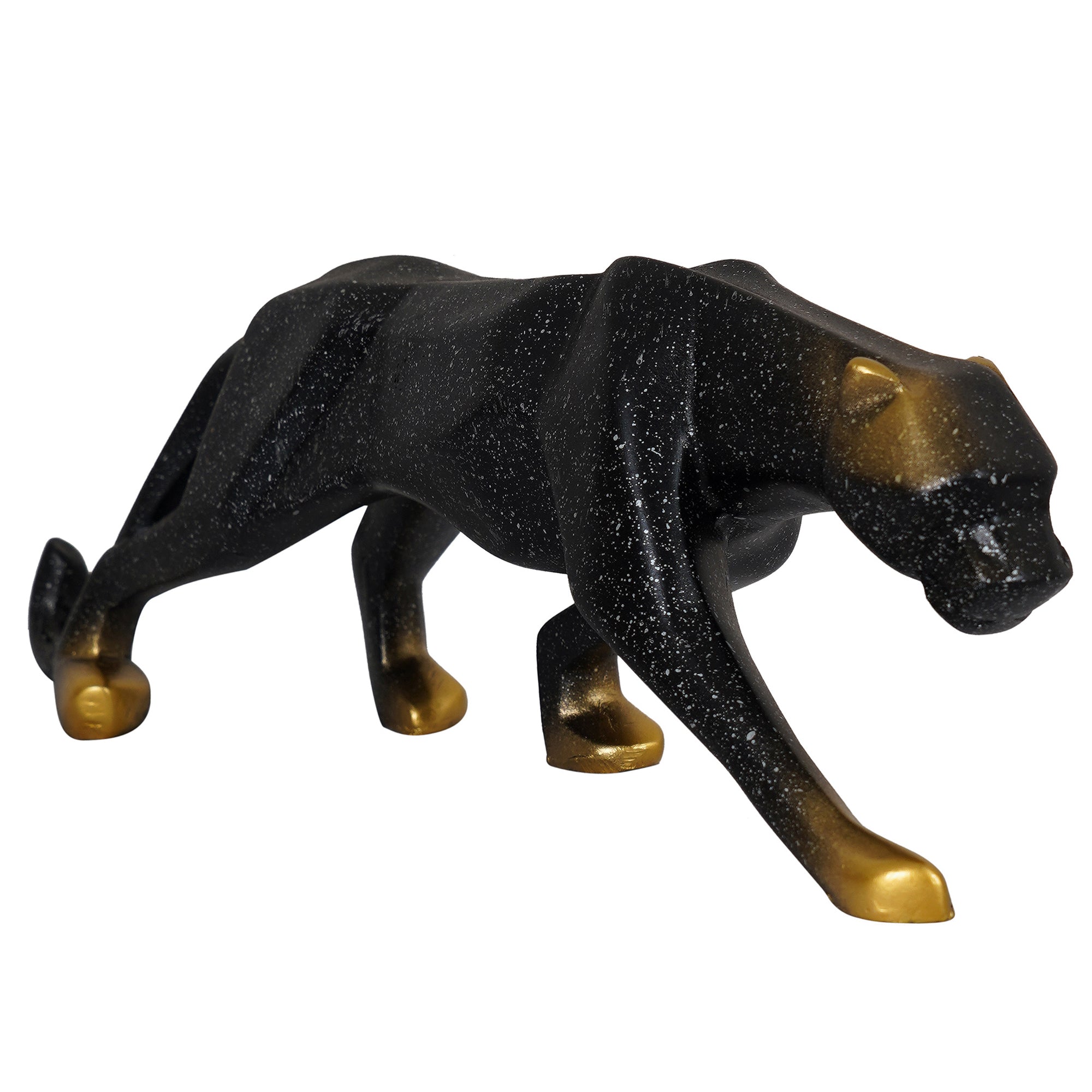 Black & Gold Panther Resin Figurine – Modern Decorative Sculpture