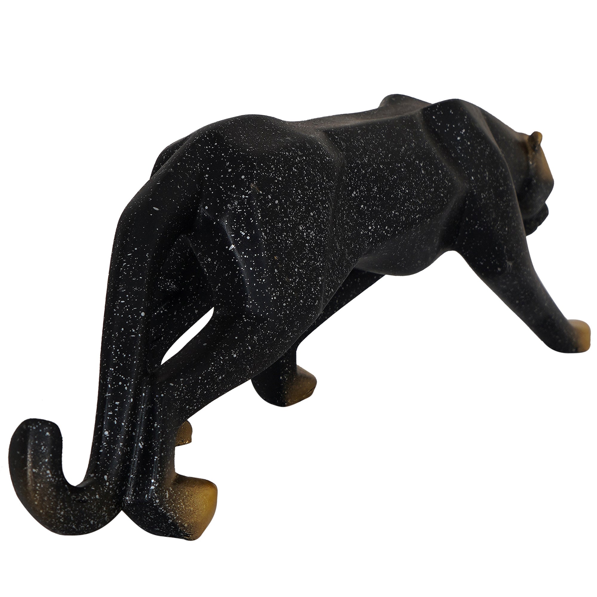 Black & Gold Panther Resin Figurine – Modern Decorative Sculpture