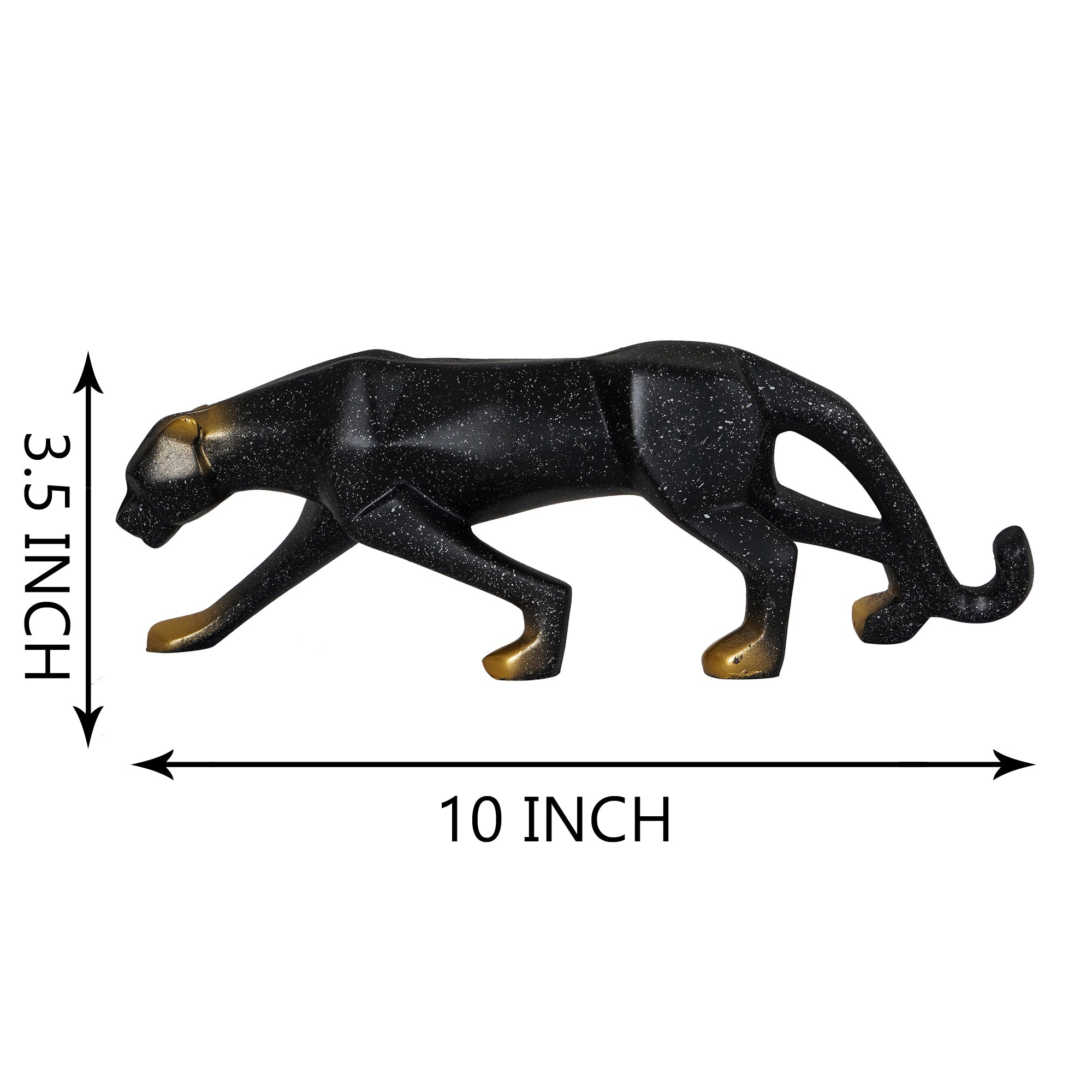 Black & Gold Panther Resin Figurine – Modern Decorative Sculpture