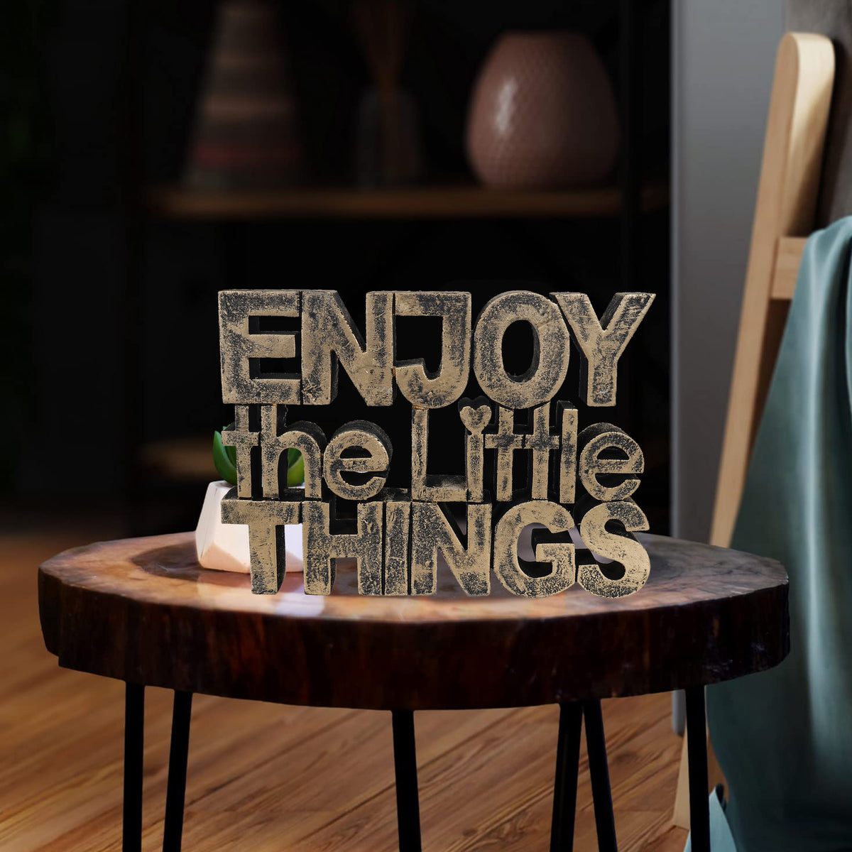 “Enjoy the Little Things” Tabletop Quote Decor