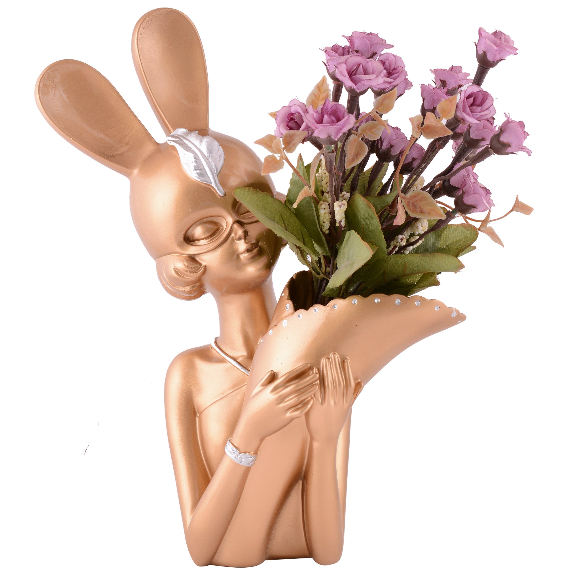 Lady Bunny Ear Resin Flower Holder Vase