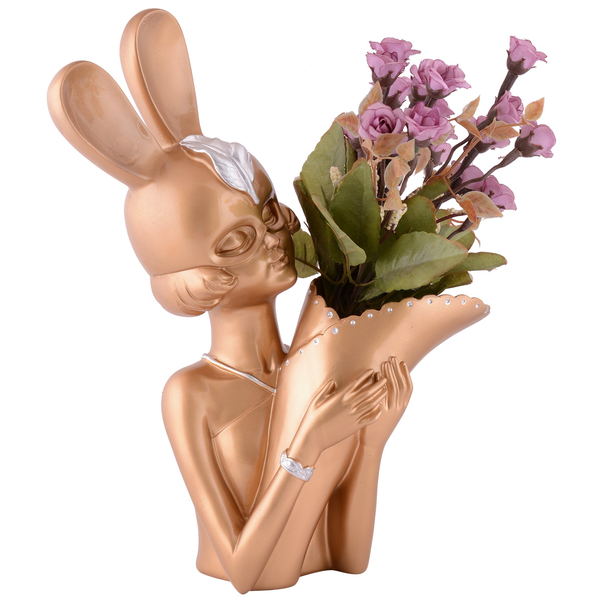 Lady Bunny Ear Resin Flower Holder Vase