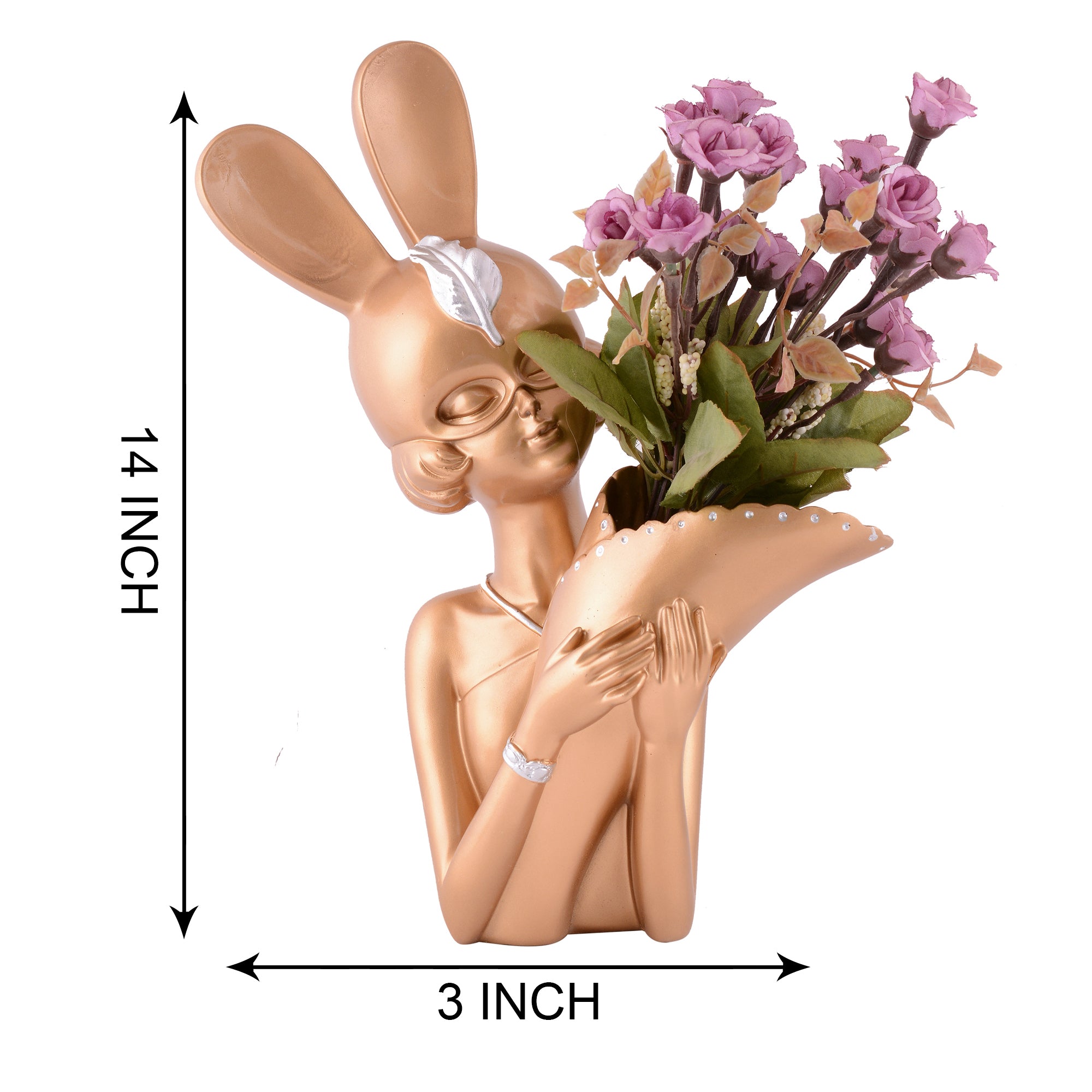 Lady Bunny Ear Resin Flower Holder Vase