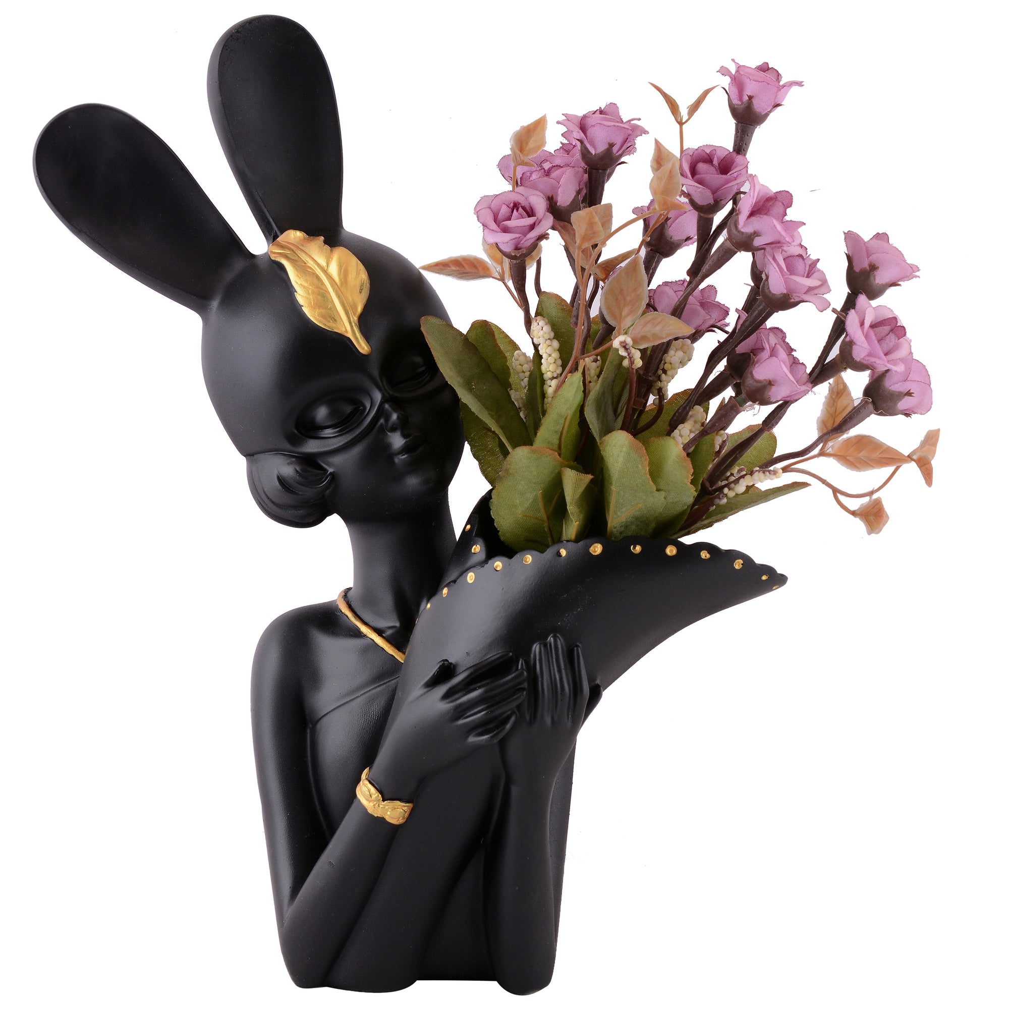 Lady Bunny Ear Resin Flower Holder Vase