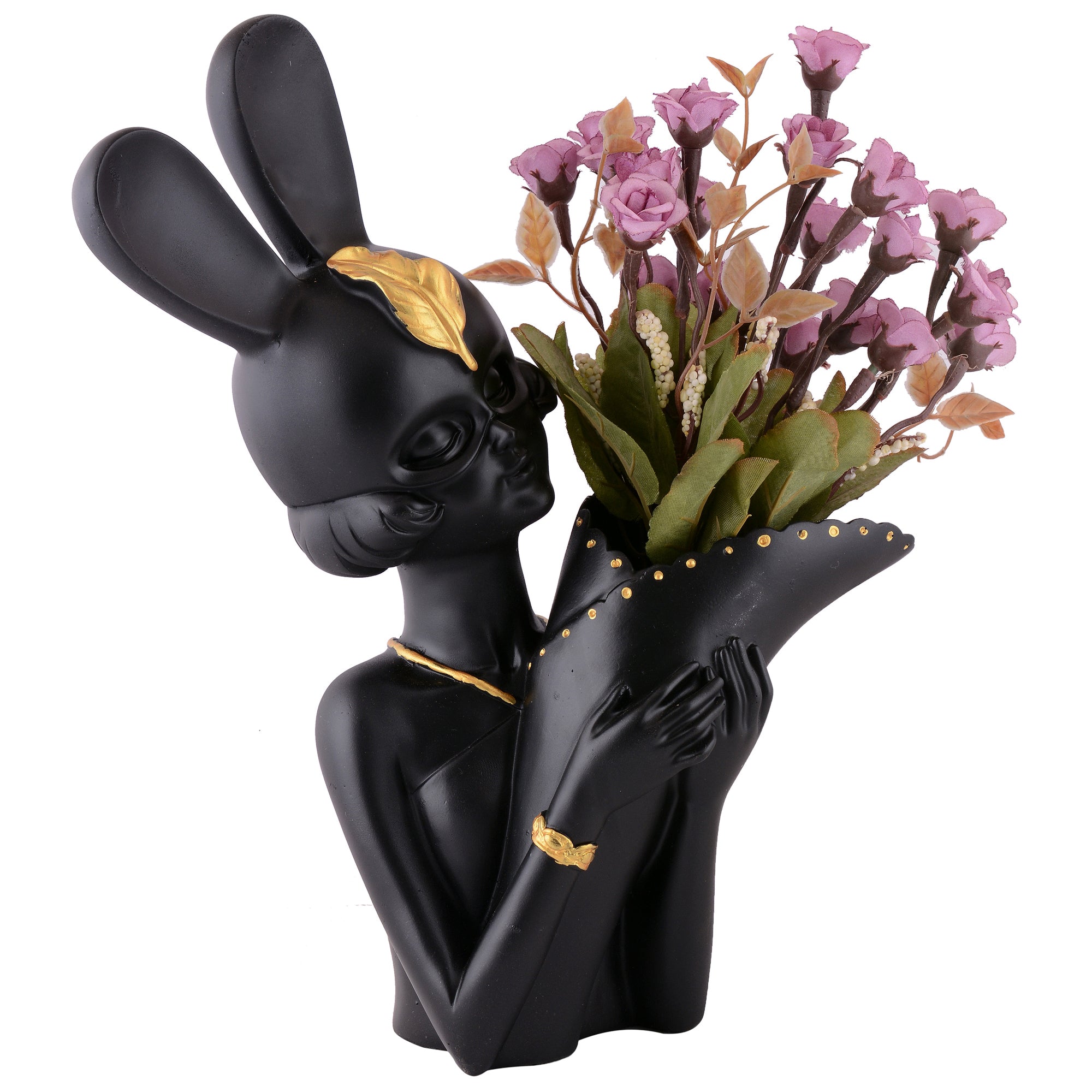 Lady Bunny Ear Resin Flower Holder Vase