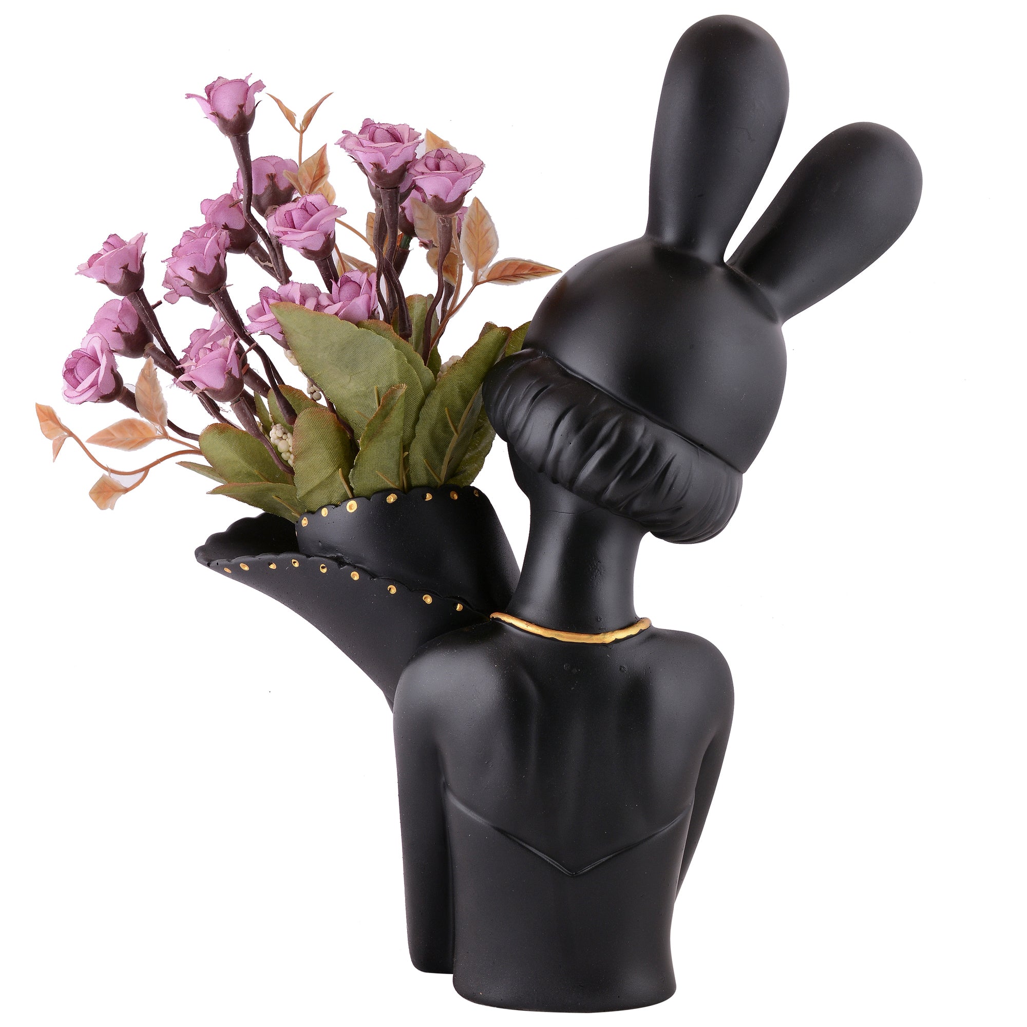 Lady Bunny Ear Resin Flower Holder Vase