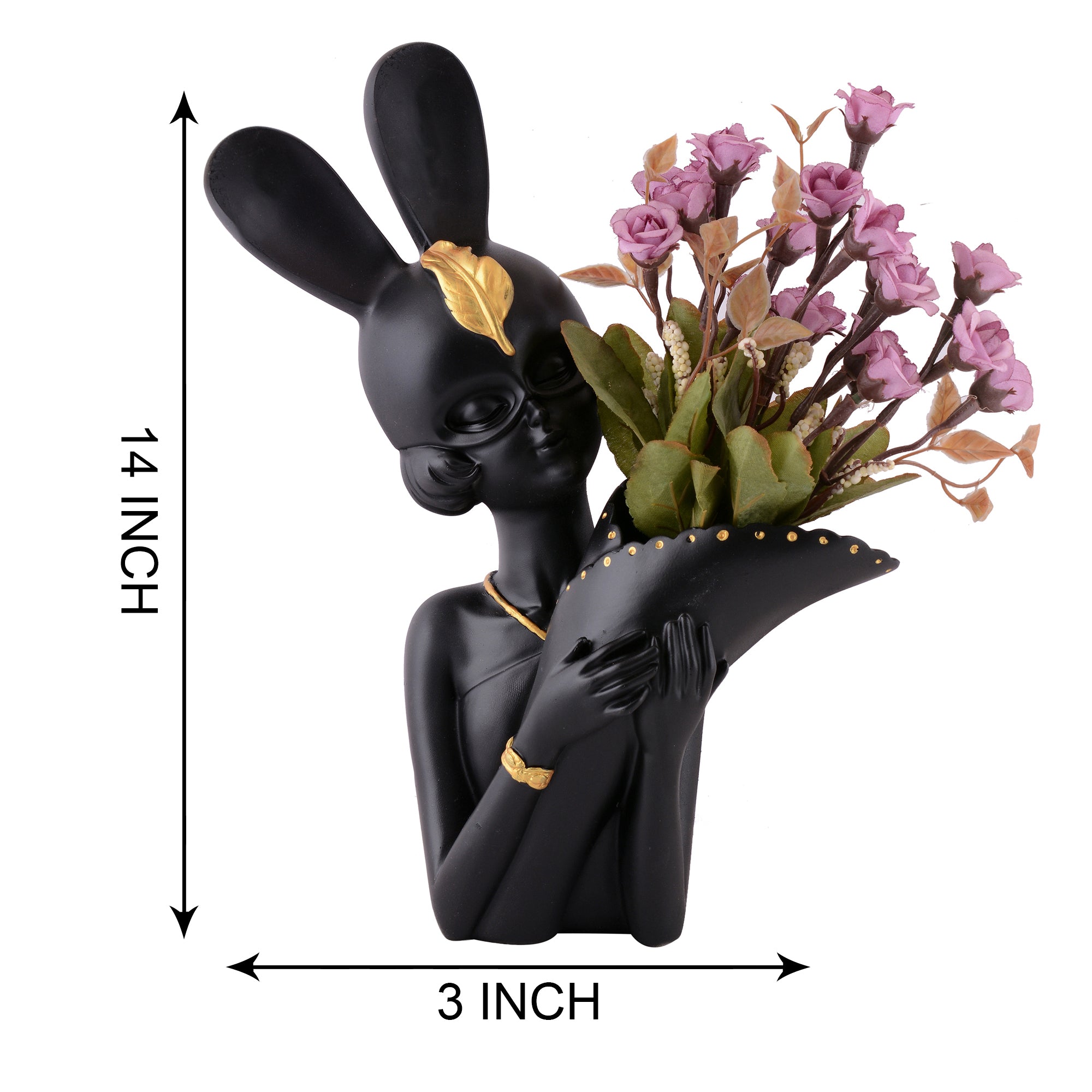 Lady Bunny Ear Resin Flower Holder Vase