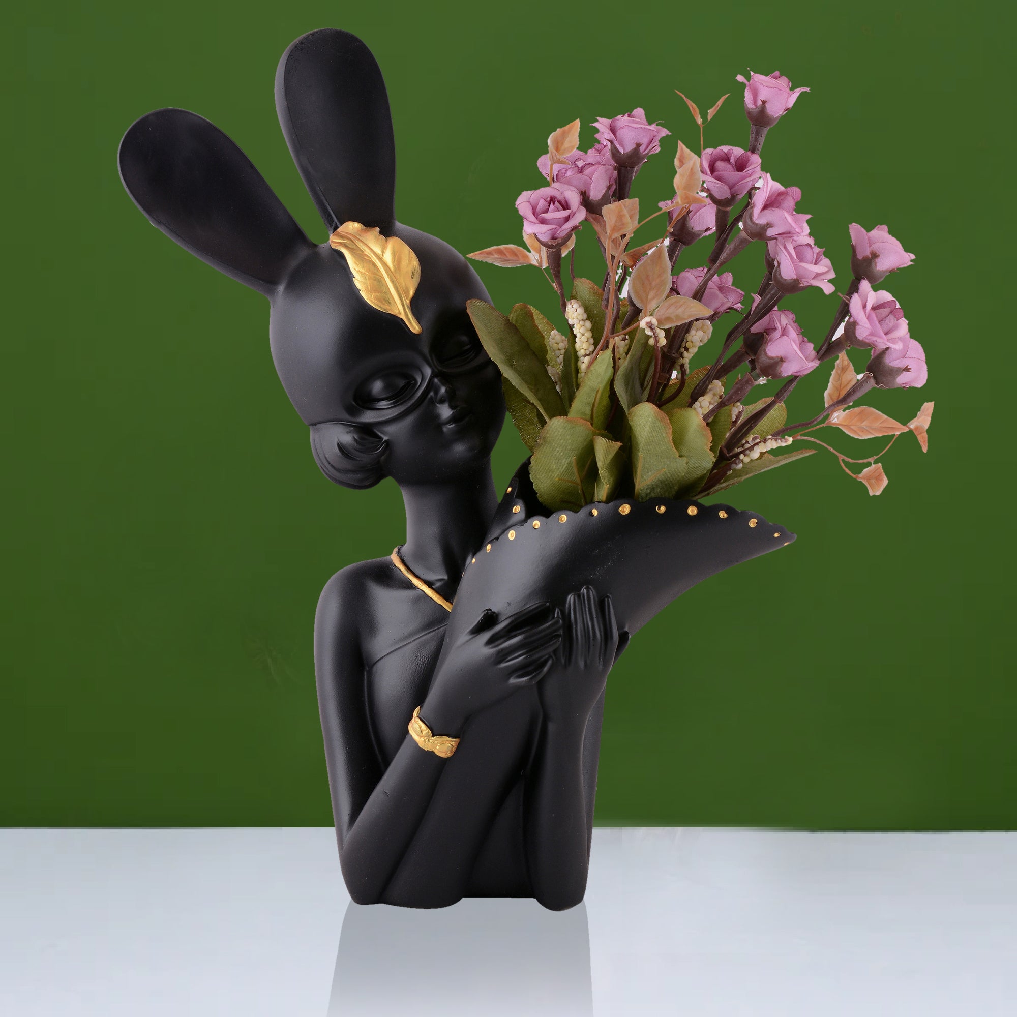 Lady Bunny Ear Resin Flower Holder Vase