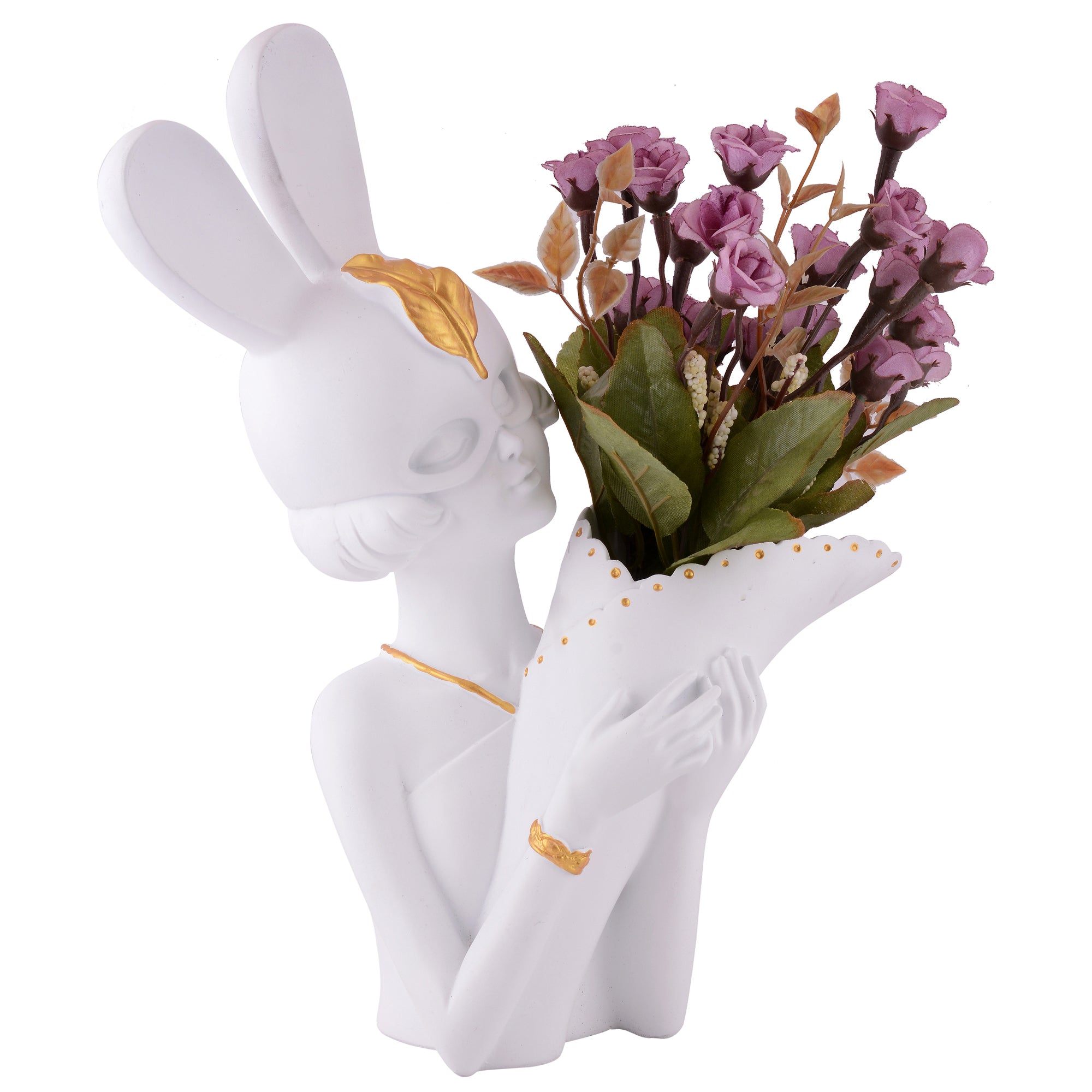 Lady Bunny Ear Resin Flower Holder Vase
