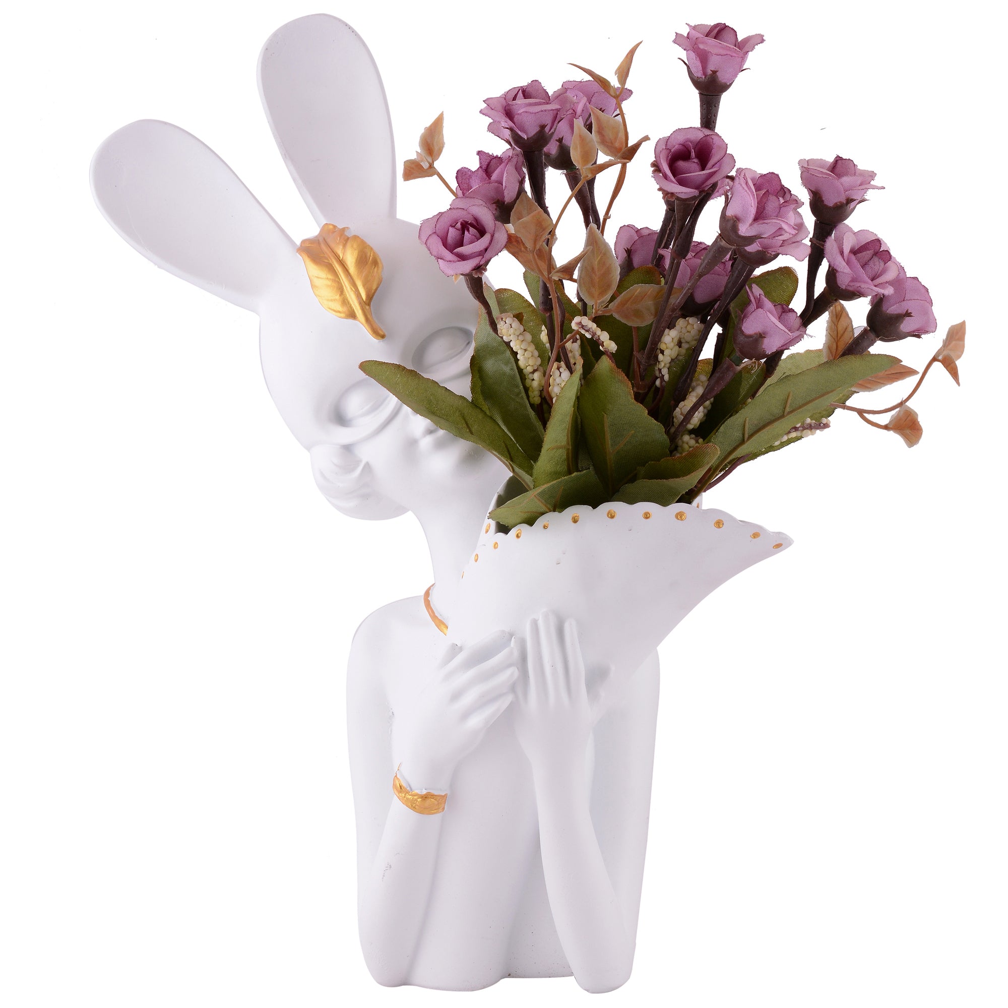 Lady Bunny Ear Resin Flower Holder Vase
