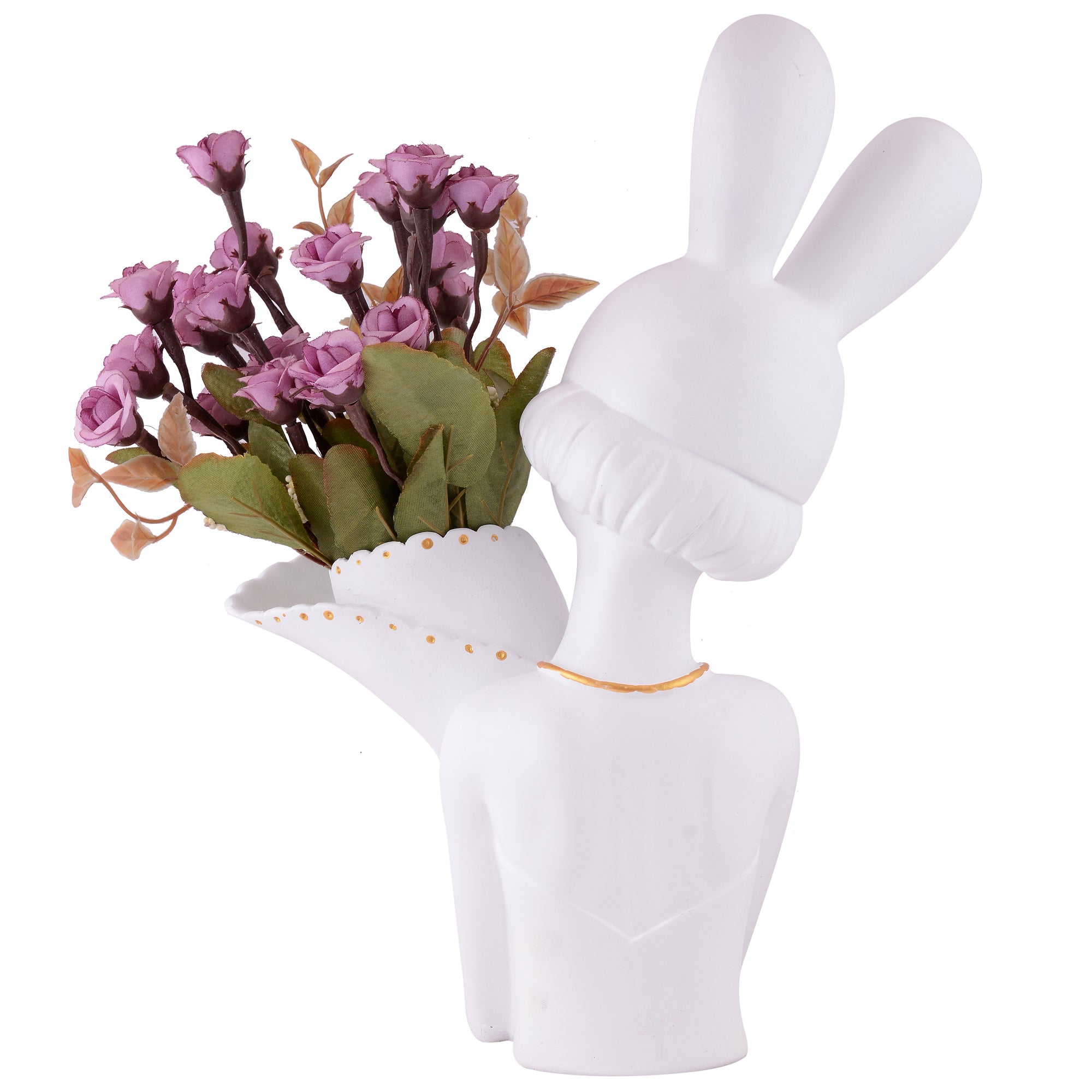 Lady Bunny Ear Resin Flower Holder Vase