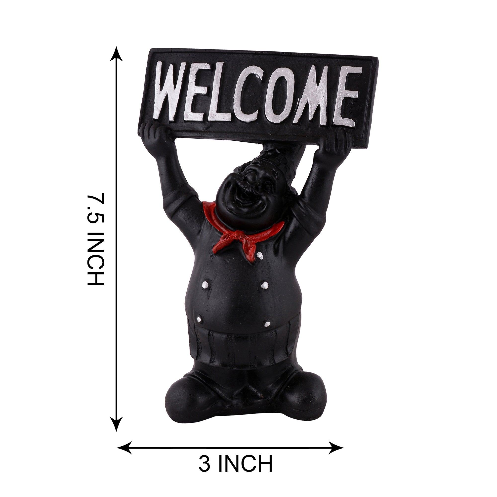 Welcome Chef Figurine – Black Restaurant & Home Entrance Decor