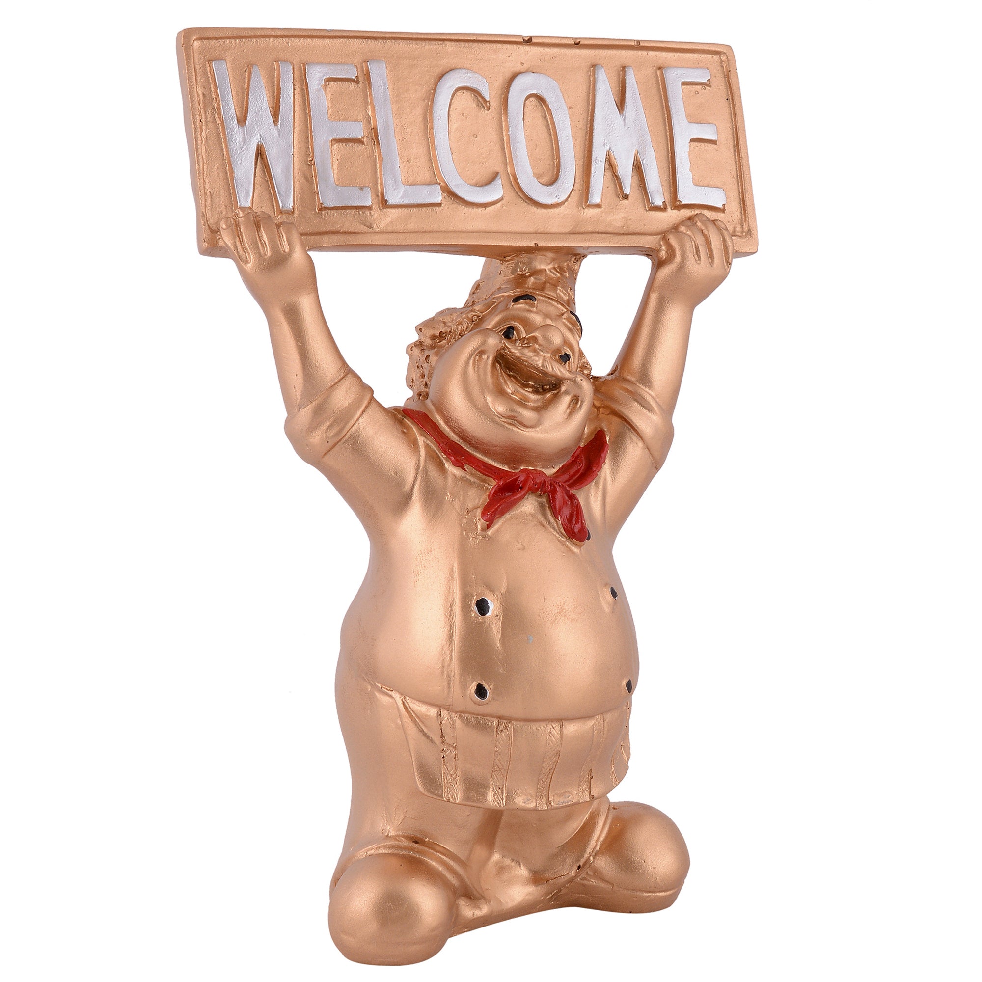 Welcome Chef Figurine – Black Restaurant & Home Entrance Decor