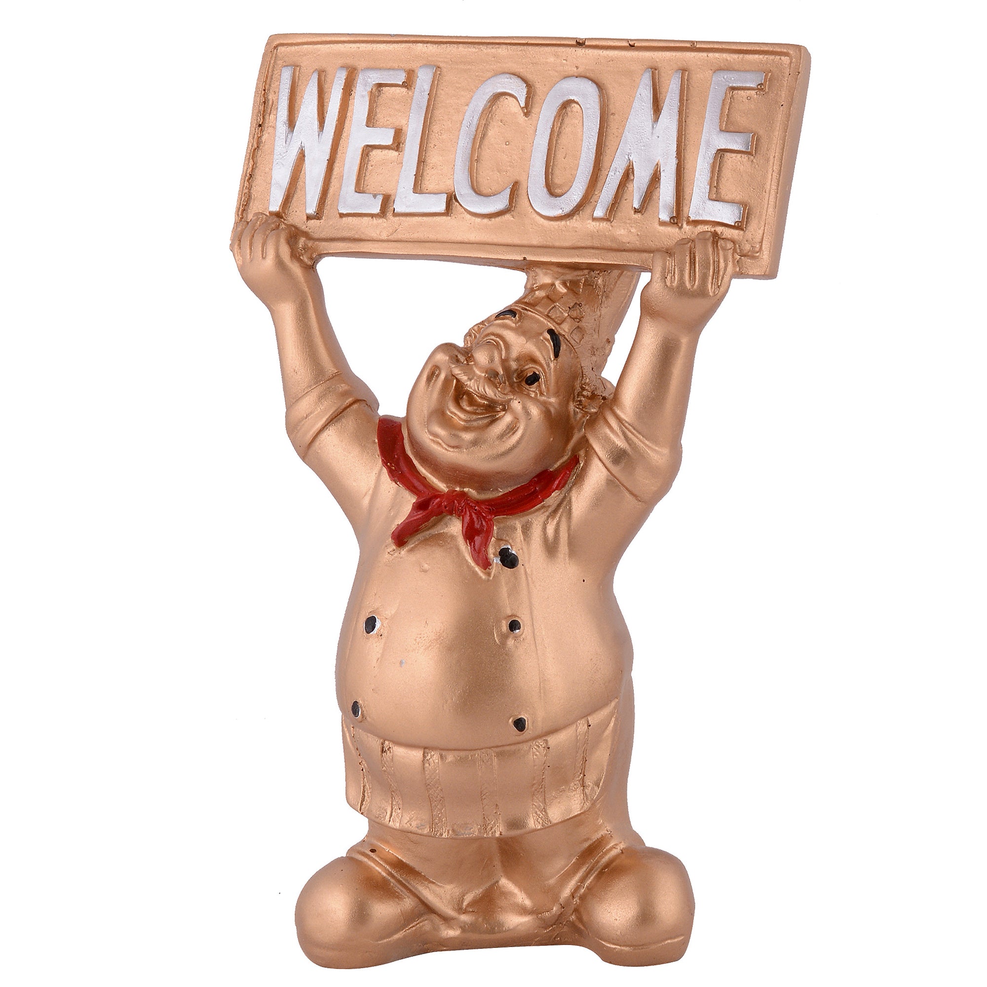 Welcome Chef Figurine – Black Restaurant & Home Entrance Decor