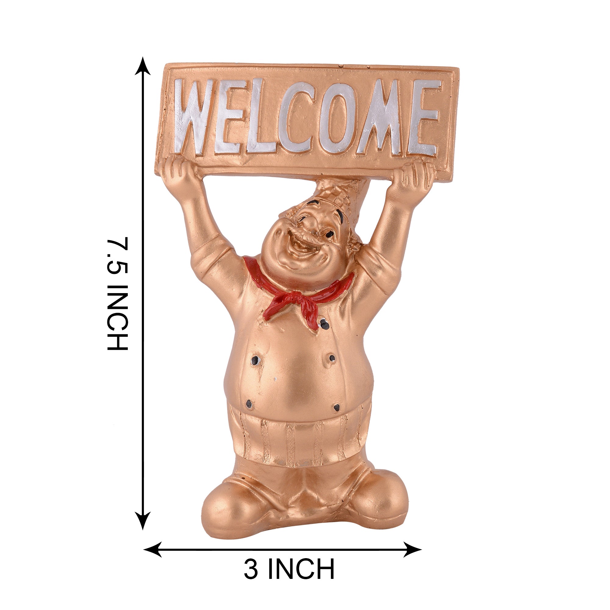 Welcome Chef Figurine – Black Restaurant & Home Entrance Decor