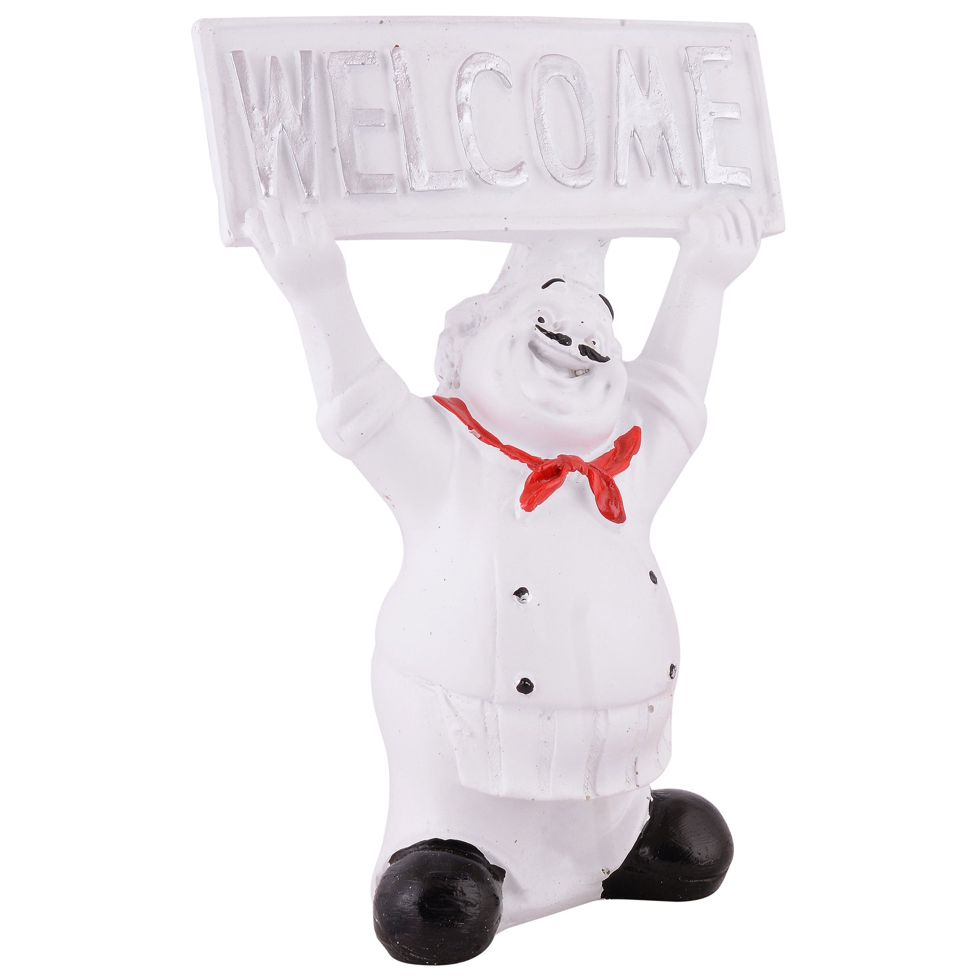 Welcome Chef Figurine – Black Restaurant & Home Entrance Decor