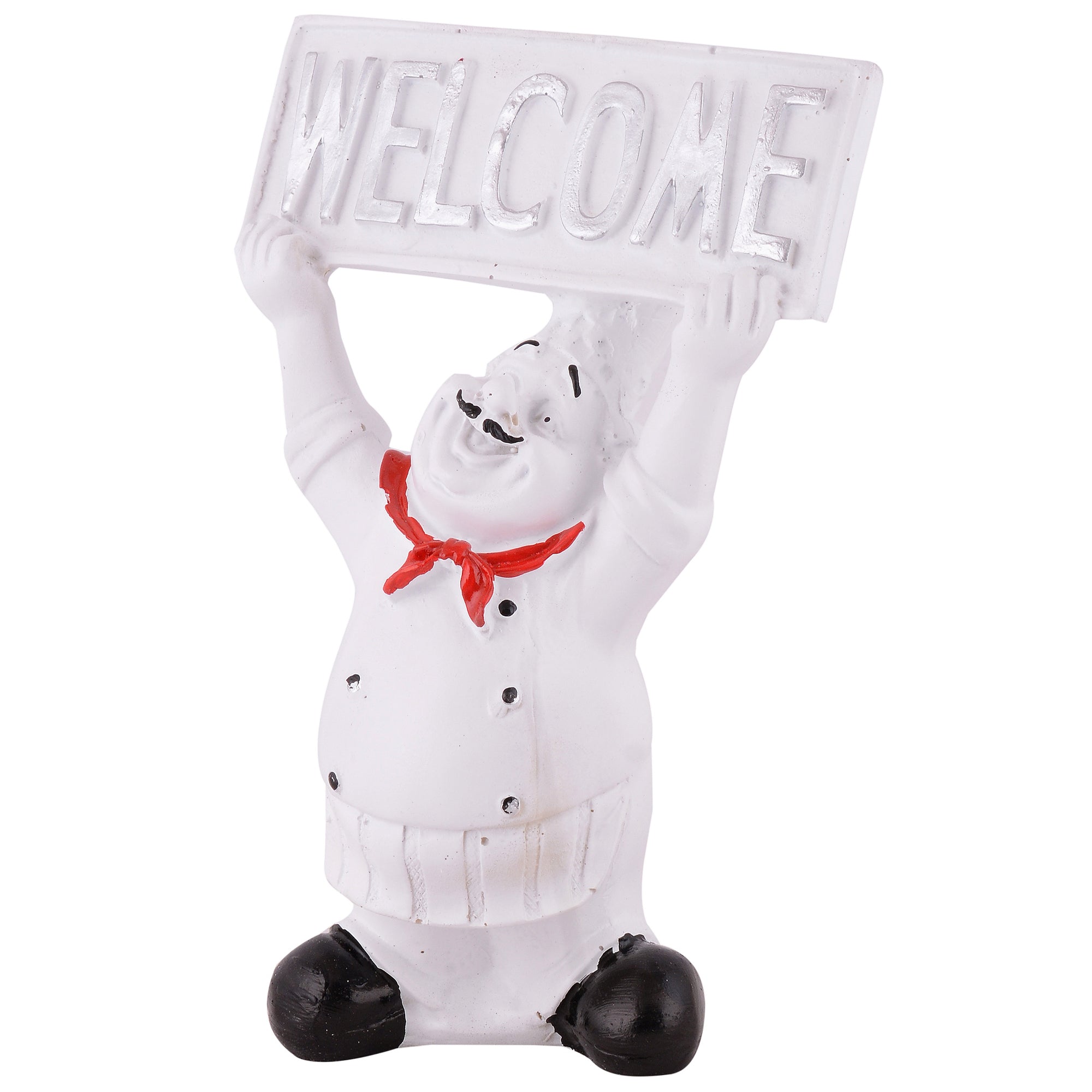 Welcome Chef Figurine – Black Restaurant & Home Entrance Decor