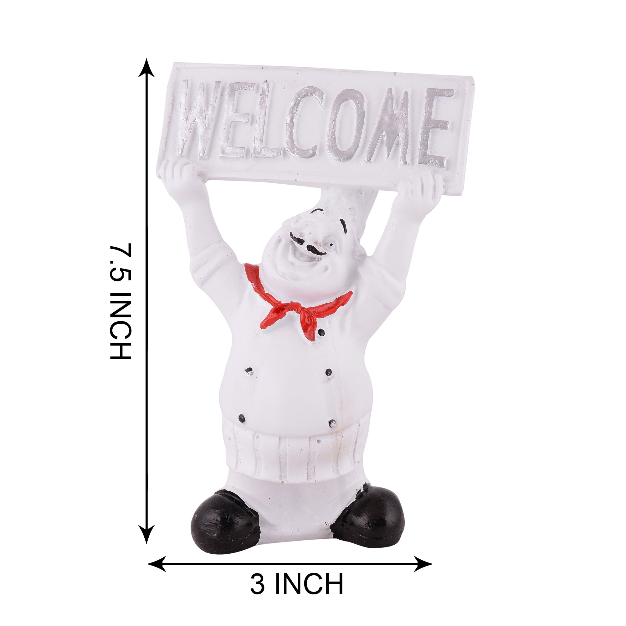 Welcome Chef Figurine – Black Restaurant & Home Entrance Decor