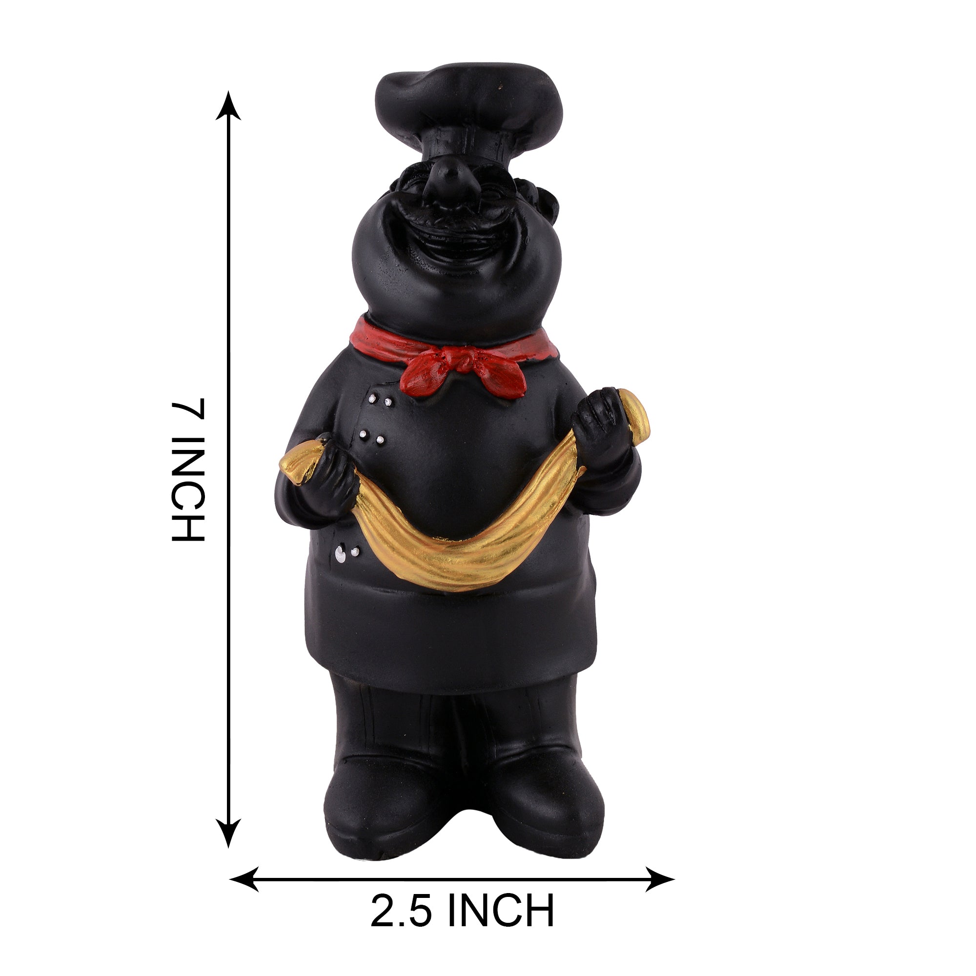 Golden Chef Figurine Holding Scarf – Luxury Kitchen Decor Showpiece