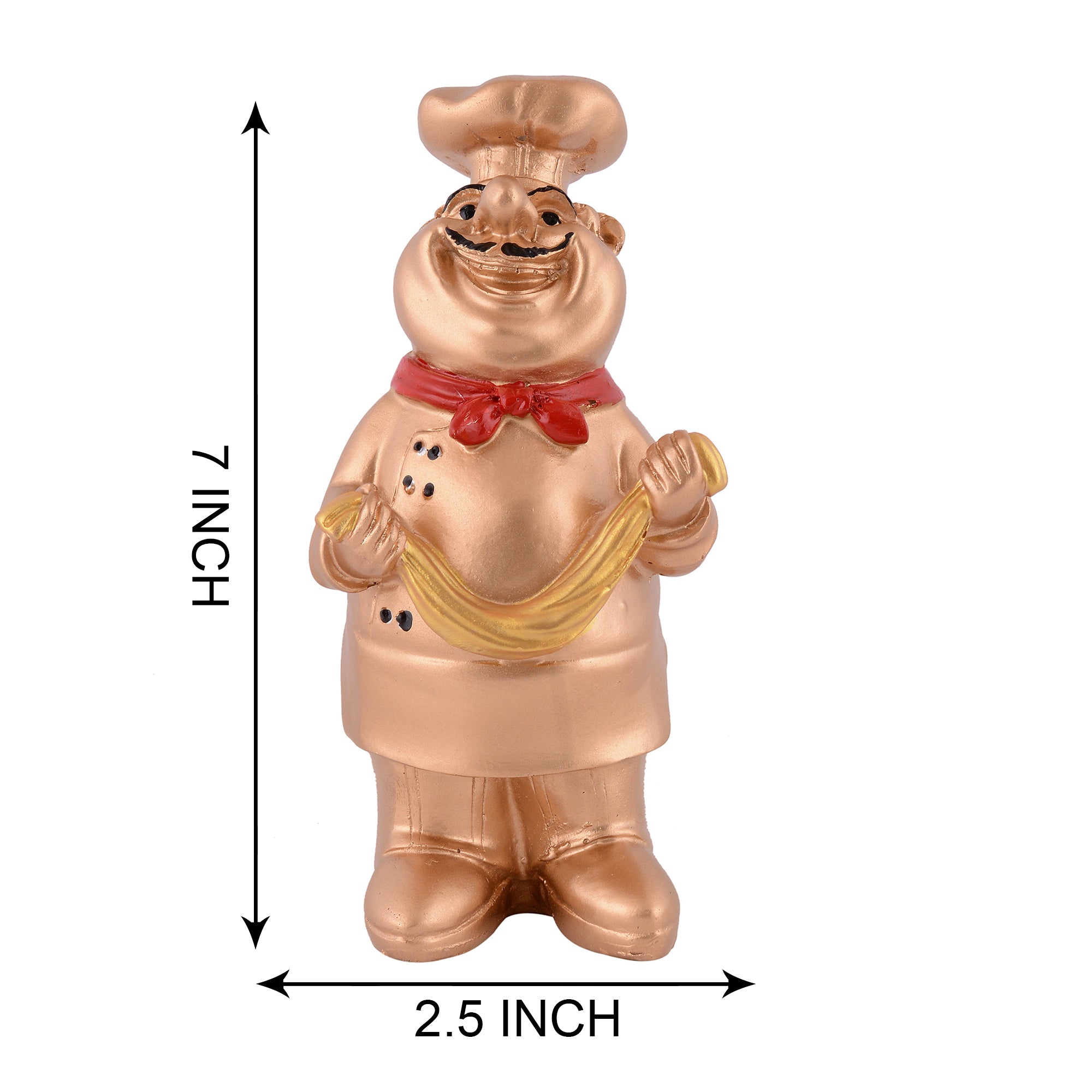 Golden Chef Figurine Holding Scarf – Luxury Kitchen Decor Showpiece