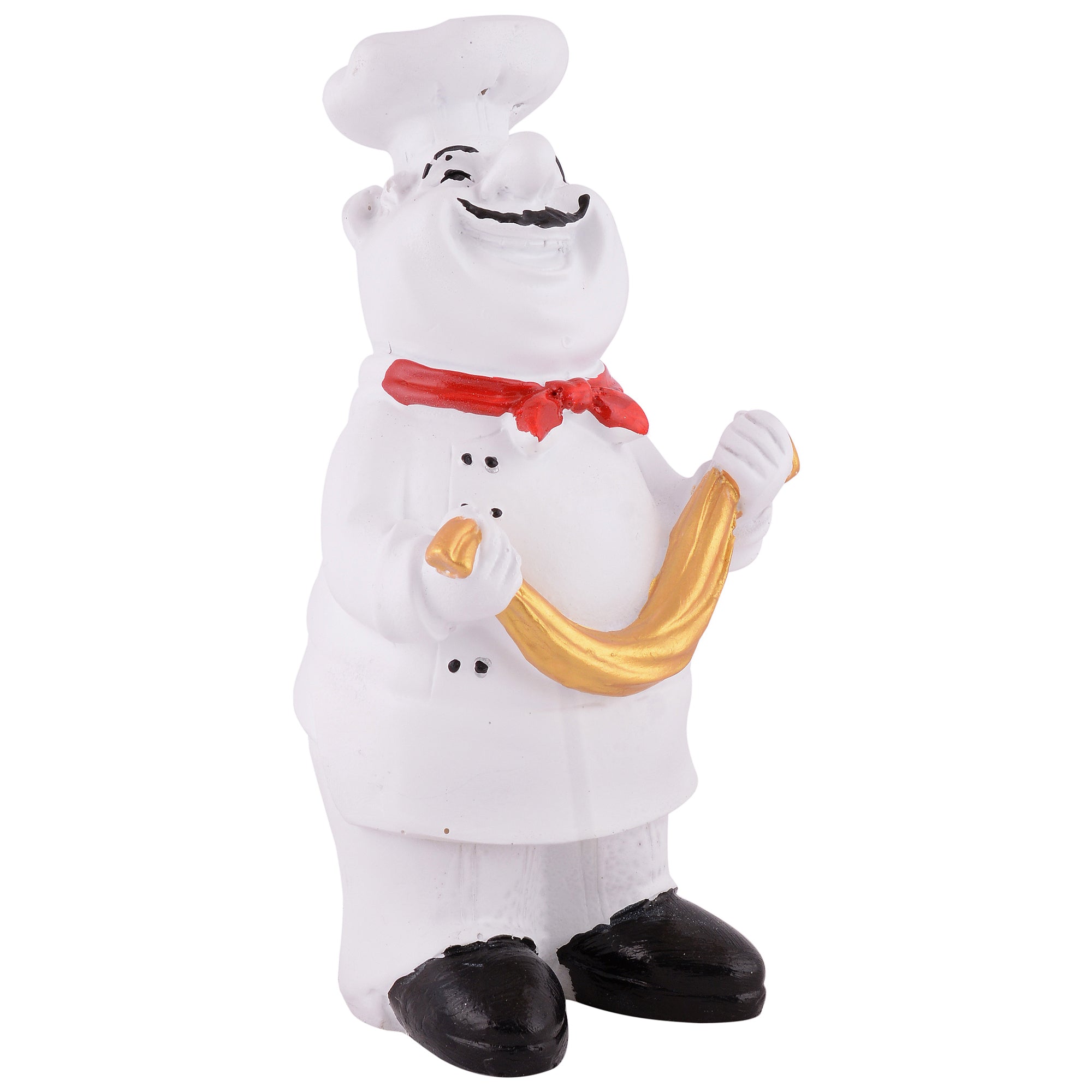 Golden Chef Figurine Holding Scarf – Luxury Kitchen Decor Showpiece