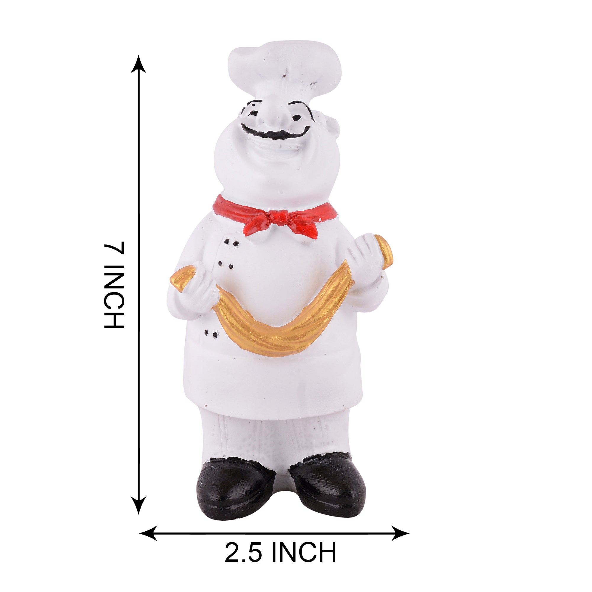 Golden Chef Figurine Holding Scarf – Luxury Kitchen Decor Showpiece